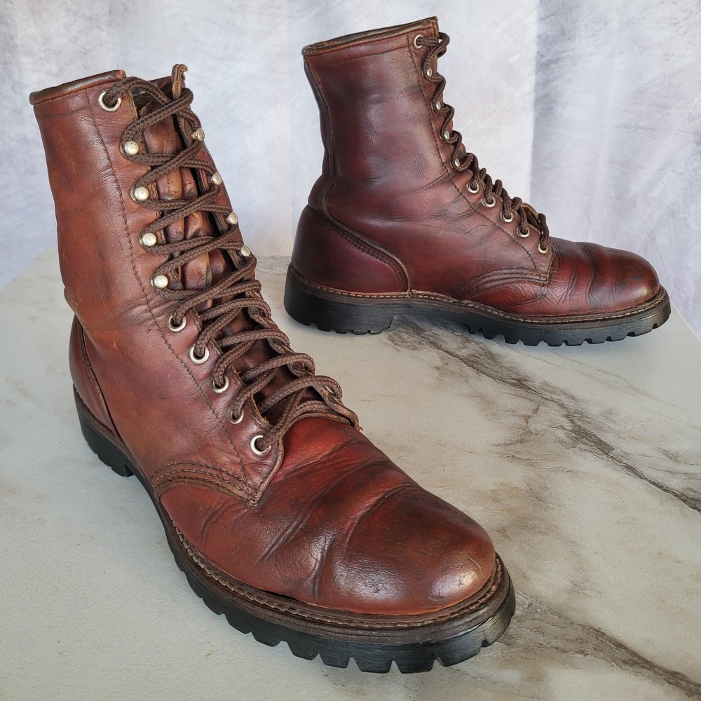 Vintage Red Wing 312 Irish Setter Sport Boots Men's Size 9 B Brown Leather Work